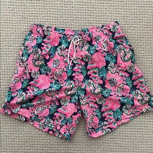 Lilly Pulitzer Men’s Capri Swim Trunks - Pink & Navy Oyster Bay Navy